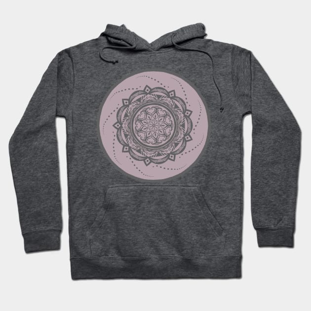 Swirl Pink and Gray Mandala Hoodie by TaylorMineo